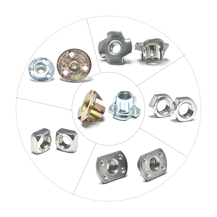 Steel Galvanizec Zinc Four Claw T Nut for Wood