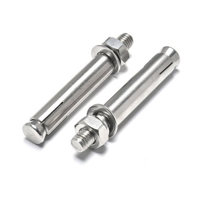 SS Sleeve Anchors with Hex Nut, Flat Washer and Spring Washer